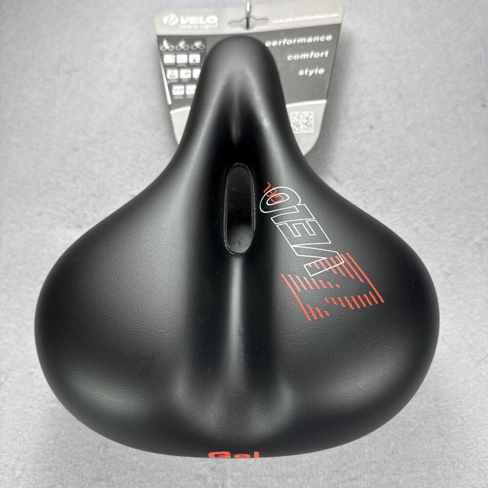 NWT VELO Gel Elasto Soft Cushioned Bicycle Seat Velo Plush 275 x 213 mm Black